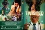 Two-panel DVD cover for the film Twisted: front shows the title ‘TWISTED’ with a stern man and a woman in the background; back features a collage of scenes and credits.
