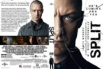 Movie poster for Split: close-up of James McAvoy's face with the title SPLIT and the tagline 'He's coming for you'.
